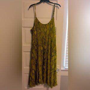 Neon Green Snake Print Dress